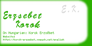 erzsebet korok business card