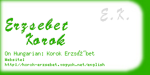 erzsebet korok business card